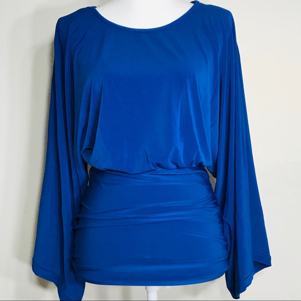 NWT Kozy Women’s Blue Kimono Dress Top Size XS